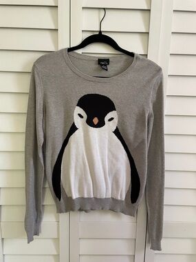 Cotton Long-Sleeved Penguin Shirt